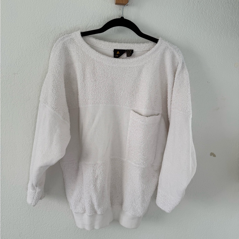 Vintage Liz terry cloth White Sweater